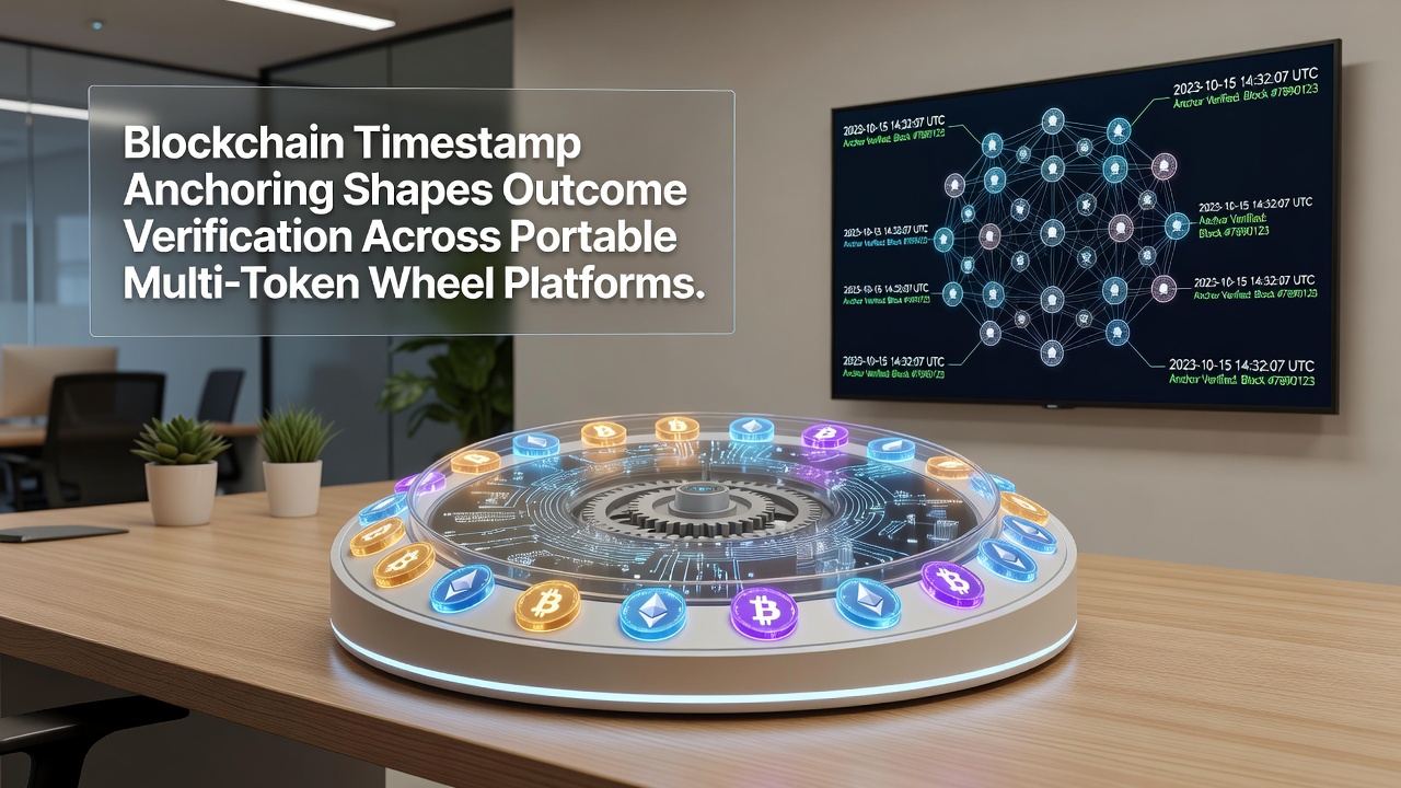 Blockchain-Netzwerk mit Zeitstempel-Ankern in portablen Wheel-Plattformen