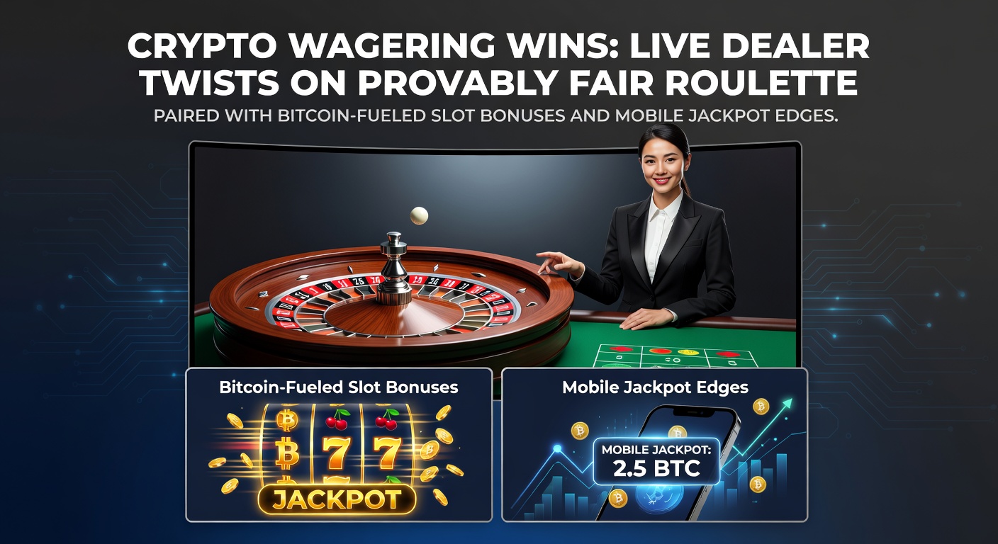 Live-Dealer-Roulette-Session mit Krypto-Elementen und Bitcoin-Symbolen auf einem modernen Smartphone-Bildschirm