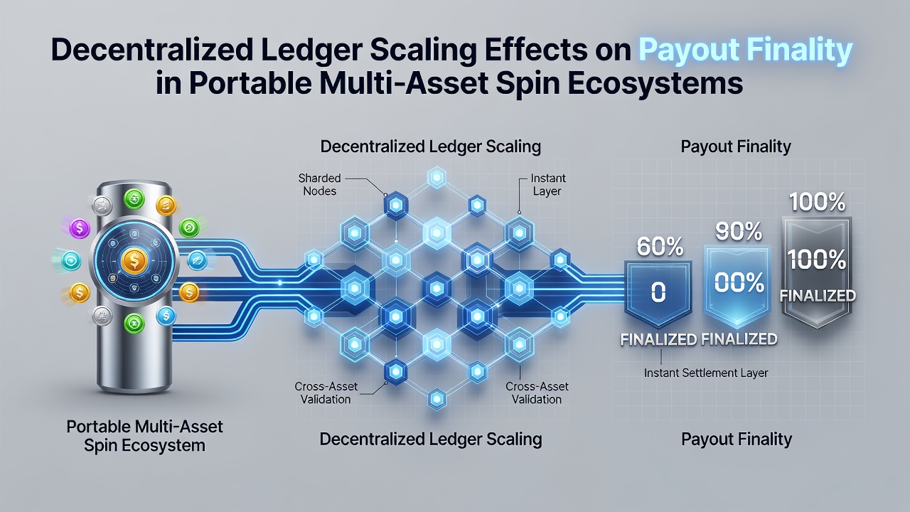 Illustration von Netzwerklatenz und Finalität in mobilen Multi-Asset-Spin-Systemen