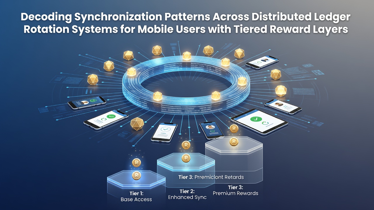 Visualisierung von Synchronisationsmustern in mobilen Distributed-Ledger-Rotationssystemen mit gestaffelten Belohnungsebenen