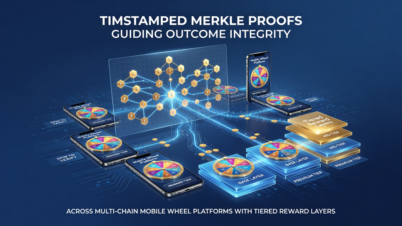 Illustration von Merkle-Bäumen und Zeitstempeln in verteilten Blockchain-Systemen für mobile Anwendungen