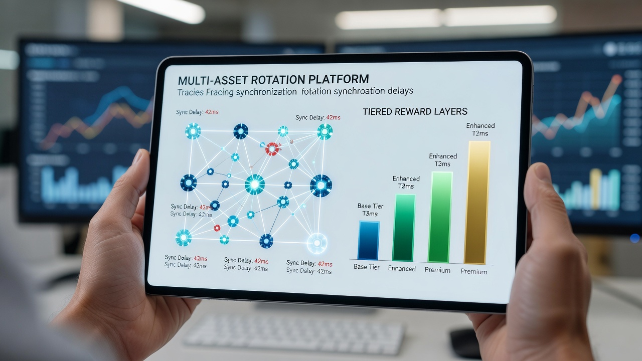 Darstellung von Synchronisationsprozessen auf mobilen Multi-Asset-Plattformen mit Netzwerklatenzindikatoren
