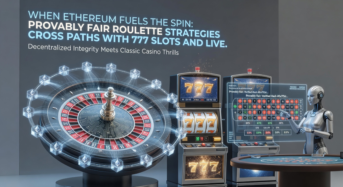 Leuchtende 777-Slot-Maschine mit Ethereum-Logo und explodierenden Jackpots im Hintergrund